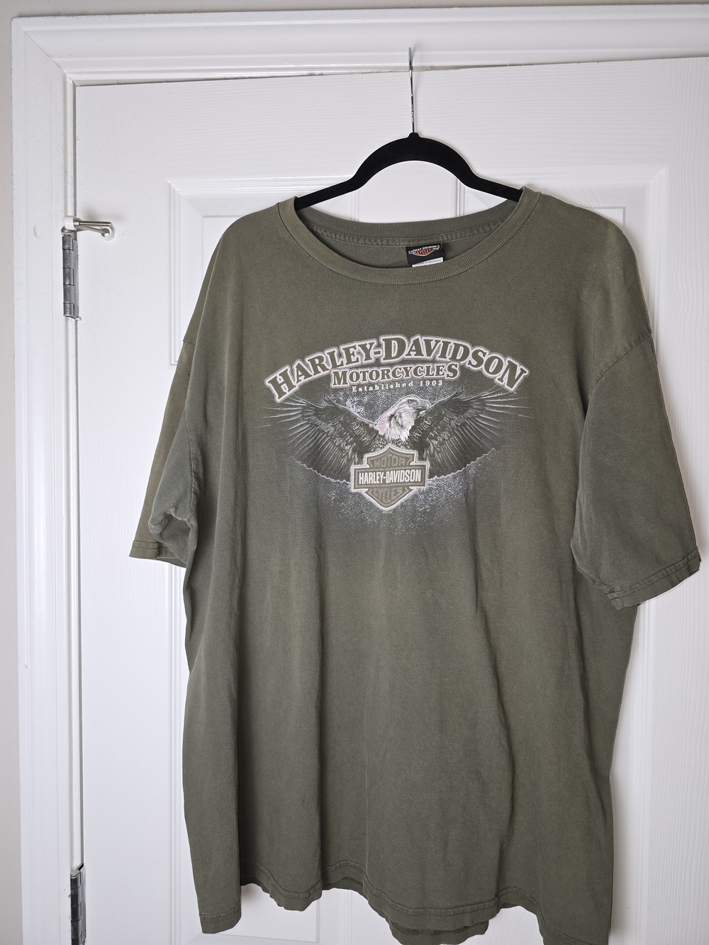 Harley-Davidson Olive Green Eagle Graphic Short Sleeve Tee